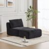 Compressed Sofa, Single Chaise Longue, Movable Ottoman For Living Room - Black - Image 2