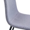 Luxury Simple Chair Linen Cotton High Resilience Dining Chair With Black Metal Legs (Set of 4) - Light Gray - Image 15