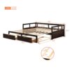Daybed With Trundle And Two Storage Drawers, Sofa Bed For Bedroom Living Room - Espresso - Image 17