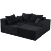 Modular L Shaped Sectional Sofa, Convertible Couch With Chaise Corduroy - Black - Image 13