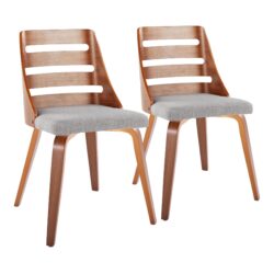 Trevi - Mid-Century Modern Dining / Chair (Set of 2) - Walnut / Gray