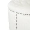 Elegant Round Ottoman With Studded Rim - Beige - Image 6