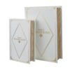 Book Boxes (Set of 2) - White / Gold - Image 2