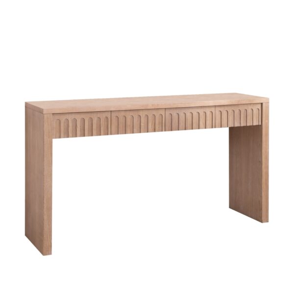 Modern Console Table With 4 Drawers, Entryway Table - Natural