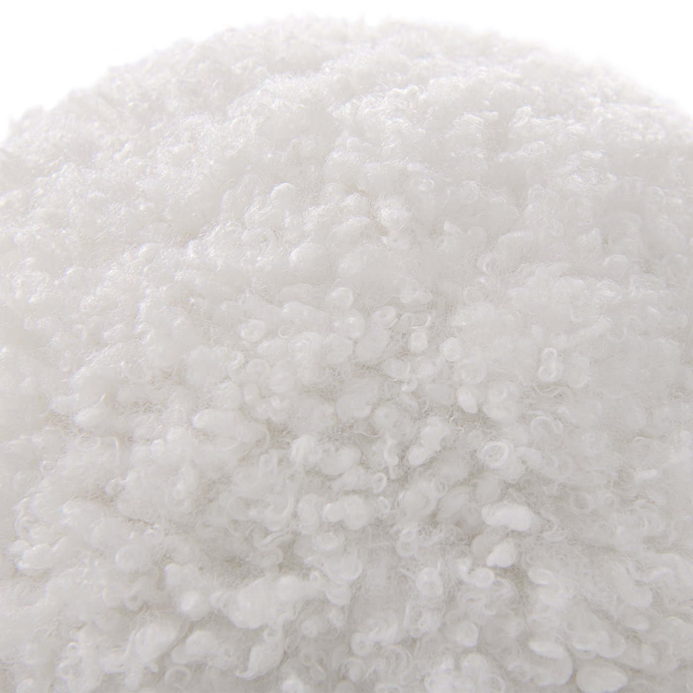 Ayla - Round Sphere Accent Ball Throw Pillow - Curly White - Image 6