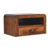 Chunky Floating Bedside Table - Dark Brown - Image 2