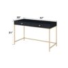 Ottey - High Gloss Writing Desk - Black / Gold - Image 8