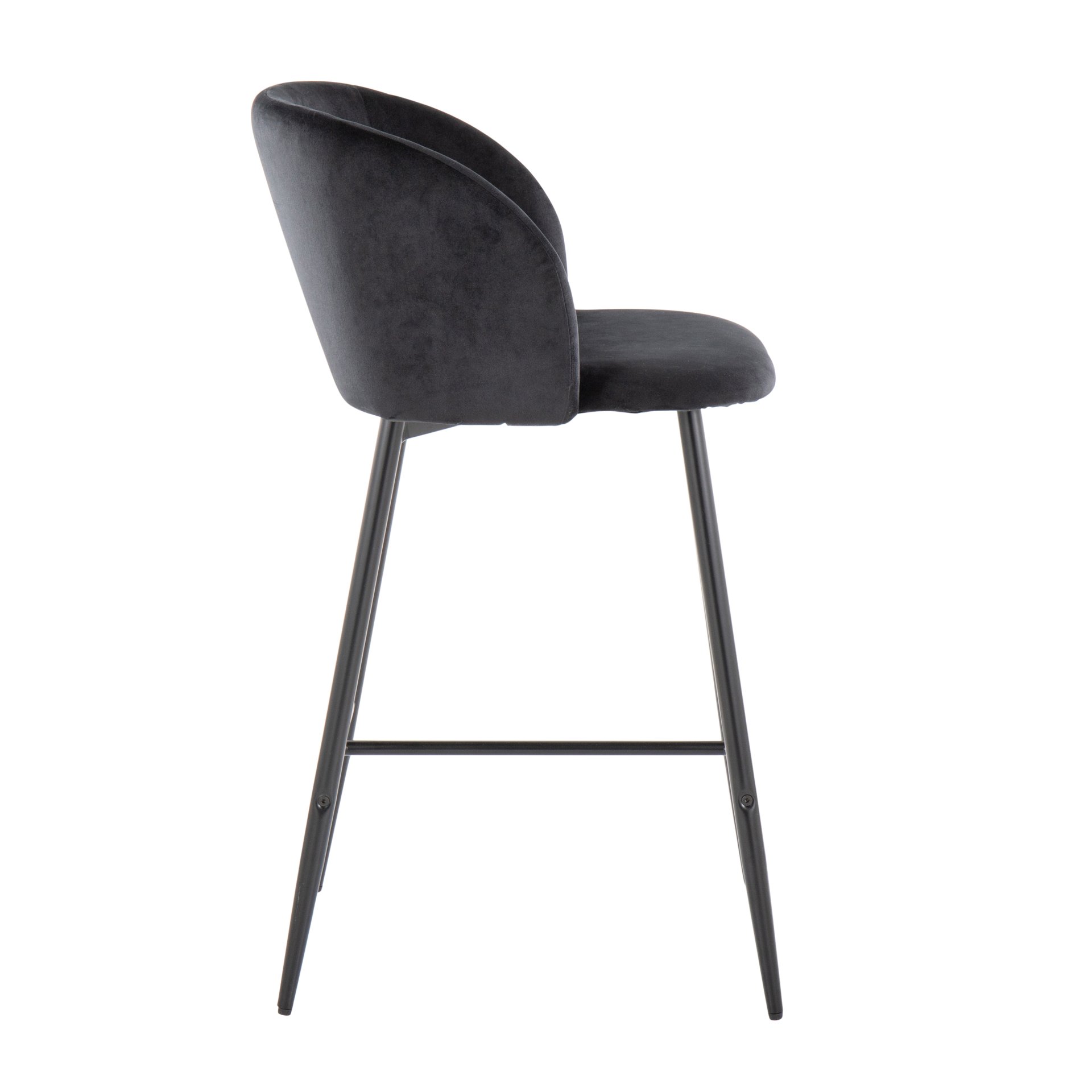 Fran - Contemporary Fixed Height Counter Stool (Set of 2) - Black - Image 3