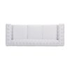 Chesterfield Style 3 Seater Sofa With Button Tufting And Nail Head Accents - White - Image 8