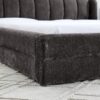 Modern Style Queen Size Upholstered Bed Frame With Headboard Thick Dark - Dark Gray - Image 7