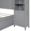 Full Size Bed With All In One Cabinet And Shelf - Gray - Image 6
