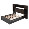 Full Size Bed With All In One Cabinet, Shelf And Sockets, Twin Size Trundle - Espresso - Image 20