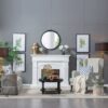 Round Hand Carved Rose Antique Mirror Frame, Wall Mirror For Live Space, Bathroom, Entryway Wall Decor - Black - Image 3