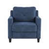 Horatio - Chenille 3 Piece Living Room Set - Navy - Image 5