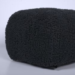 Spongy - Microfiber Square Pouf, Cozy Seating - Dark Charcoal