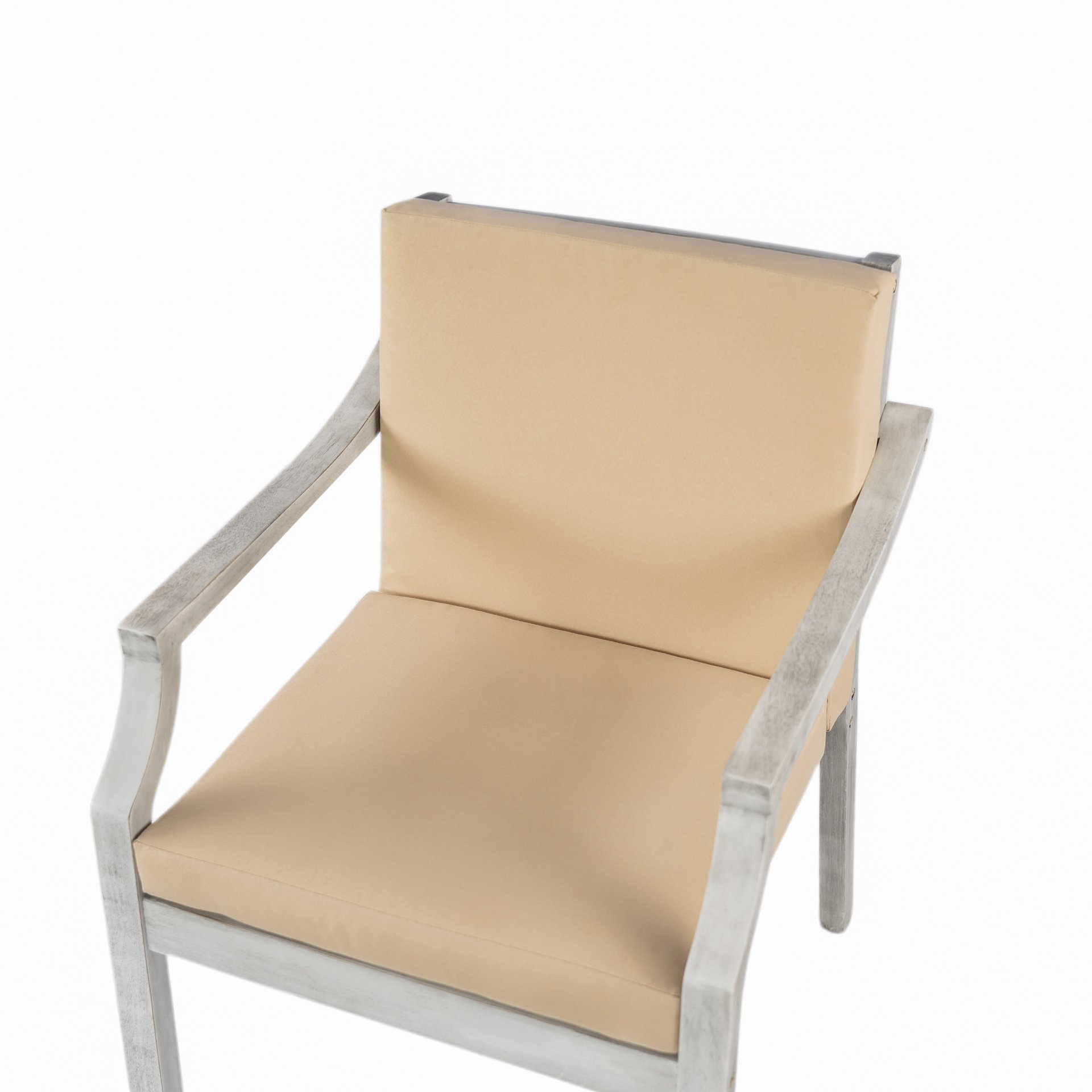 Outdoor Dinning Set 4 Person Outdoor Wooden Dinning Set With An Umbrella Hole And Removable Cushions For Patio, Backyard, Garden - Antique Gray - Image 20