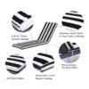 2 Piece Outdoor Chaise Lounge Chair Cushion Set, Replacement Seat Cushions For Patio Furniture - Black / White Striped - Image 6