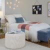 Large Round Pouf - Knitted Beige - Image 5