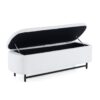 Modern Elegant Ottoman With Spacious Storage Function With Metal Feet - White / Black - Image 6