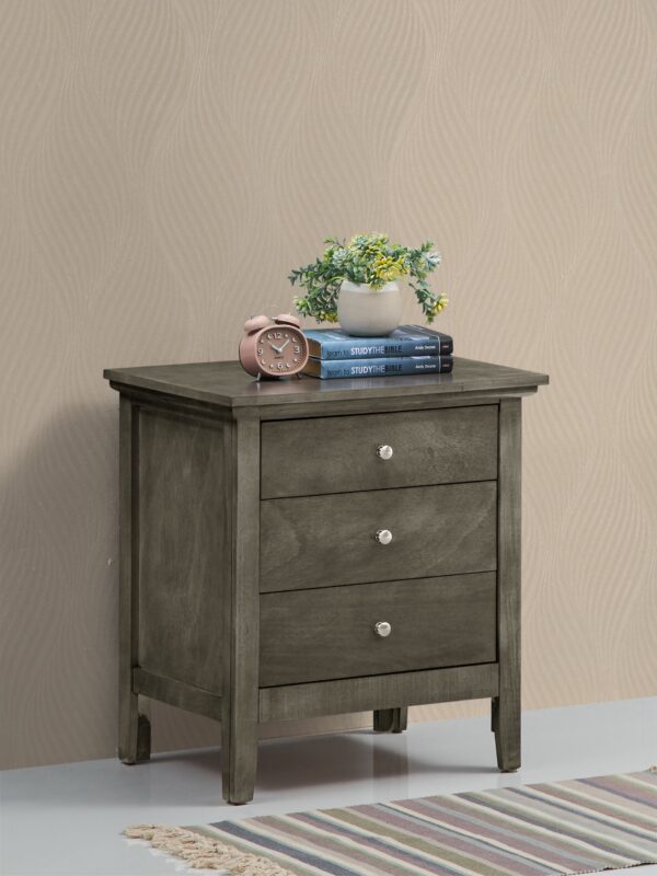 3 Drawer Nightstand - Gray
