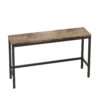 Modern Long Dining Table Set With 3 Stools Construction - Natural - Image 8