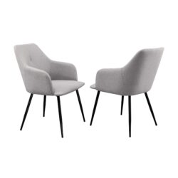 Contemporary Upholstered Woven- Dining Chairs - Fog Gray