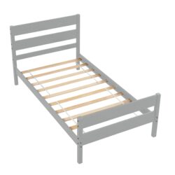 Twin Bed With Headboard And Footboard - Gray