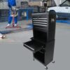 6 Drawer Lockable Tool Cabinet On Wheels Steel Rolling Tool Chest With Detachable Toolbox, 2 In 1 Garage Workshop Storage Organizer With 4 Universal Casters - Black - Image 15