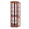 Corner Curio Cabinet With 5 Shelves And Lighting System (E26 Light Bulb Not Included) - Walnut - Image 9