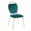 Keyhole - Contemporay / Glam Dining Chair (Set of 2) - Gold / Green - Image 2