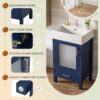 Bathroom Vanity With Ceramic Sink And Ample Storage, Ideal For Small Bathrooms - Blue - Image 2