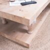 Rustic Solid Wood Coffee Table With Open Shelf, Modern Farmhouse Design - Light Natural / Natural - Image 7