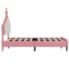 Full Size Lovely Crown Fantasy Leather Princess Bed With Tufted Headboard - Pink / Cream - Image 7