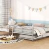 Full Over Full Metal Bunk Bed With Trundle - Silver - Image 18