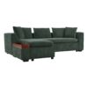 Elegant Chenille L Shaped Sofa With Wooden Storage Compartment - Green - Image 7