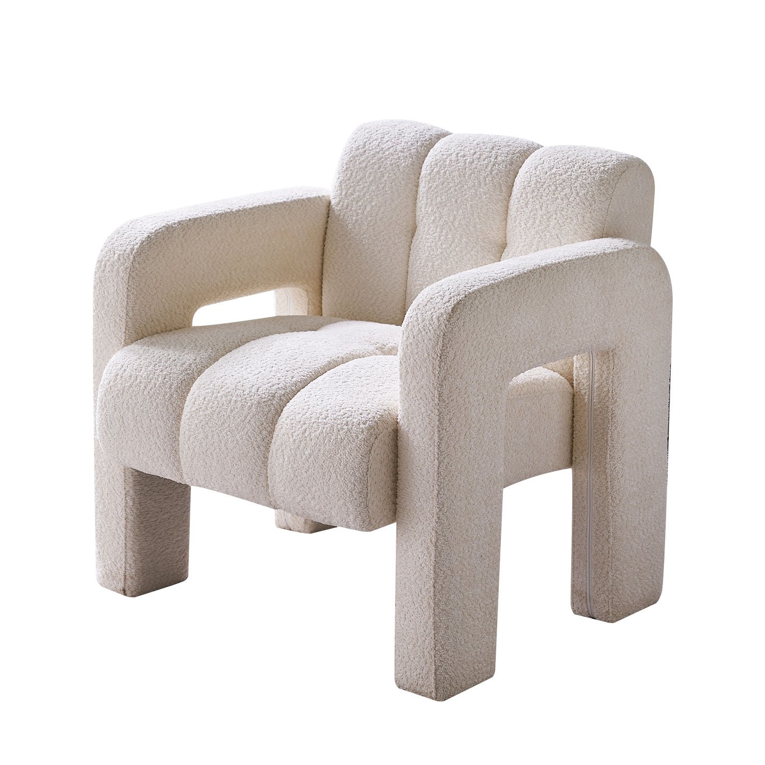 31.10" Wide Boucle Upholstered Accent Chair - Beige - Image 11
