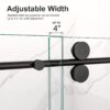 Frameless Single Sliding Shower Door Clear Tempered Glass - Matte Black - Image 7