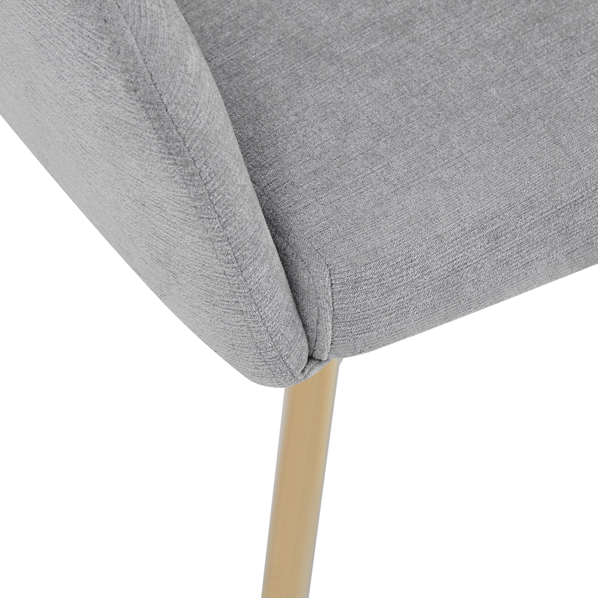 Upholstered Dining Chair (Set of 2) For Dining Room, Kitchen, Gold Metal Frame - Gray - Image 16