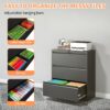 Modern 3 Drawer Lateral File Cabinet With Lock, Metal Filing For Legal / Letter / A4 / F4 - Brushed Nickel - Image 7