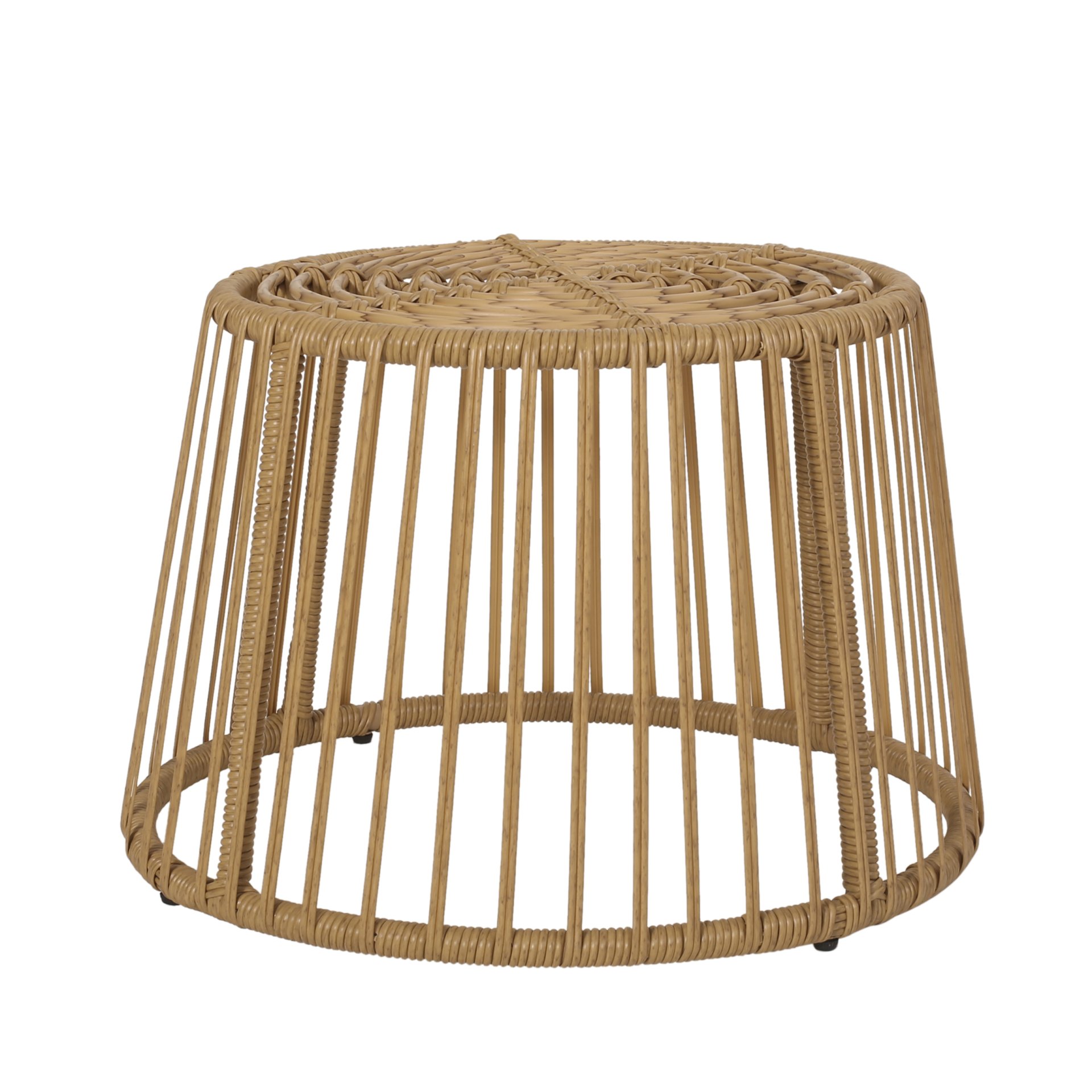 2 Piece Rattan Patio Set With Club Chair And Side Table - Beige / Light Brown - Image 6