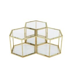Modern Stainless Steel Frame Living Room Coffee Table With Double Layer Tempered Glass - Gold