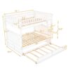 Full Over Full Bunk Bed With Twin Size Trundle, Guardrails - Brushed Gray - Image 16