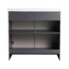 Contemporary Freestanding Bathroom Vanity With White Resin Sink & Soft Close Cabinet Doors - Khaki - Image 12
