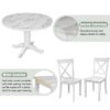 5 Pieces Dining Table And Chairs Set For 4 Persons, Kitchen Room Solid Wood Table With 4 Chairs - White - Image 5