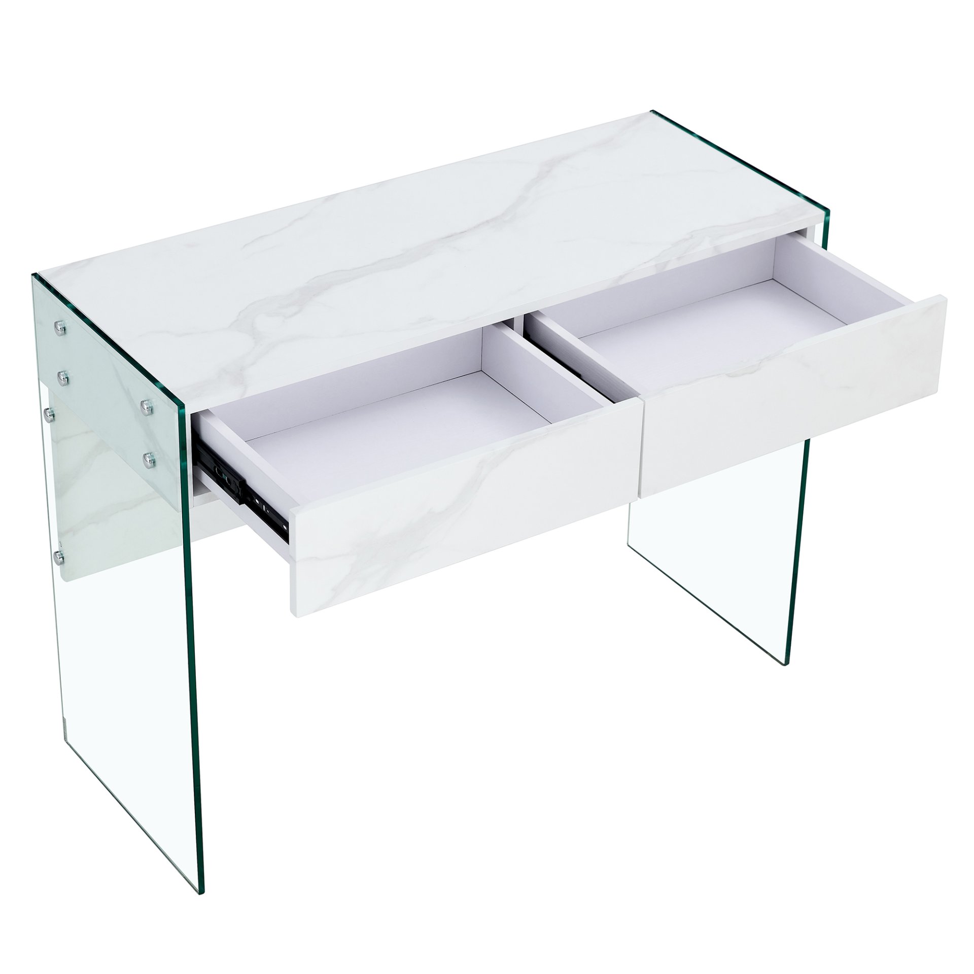 Environmental Protection Minimalist Dresser, Desk, Desktop Computer Desk, With Double Drawer Storage Space, Simple Home, Perfect For Various Styles - White - Image 21