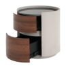 Italian Retro Double Storage Round Side Table - Gray Brown - Image 7