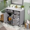 Bathroom Vanity With Sink, Soft Close Doors, And Storage Drawers - Gray - Image 6