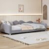 Twin Size Upholstered Daybed, Sherpa Fabric Sofabed With Cloud-Shaped Backrest, No Box - Spring Needed - Gray - Image 13
