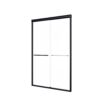 Modern Semi Frameless Double Sliding Shower Door With Sgcc Tempered Glass - Matte Black - Image 15