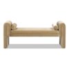 Mason - Arched Arm Bench With Bolster Pillows - Camel Brown Beige - Image 2